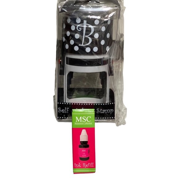 Mainstreet Collection self inking stamp monogram initial refill ink B F L M S T - Picture 15 of 15